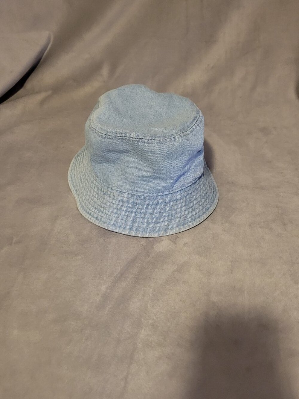 Newhattan Blue Denim Cotton Bucket Hat S/M Solid Unisex Adult